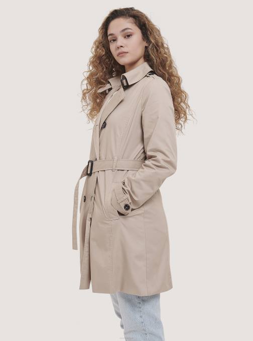 vrouwen Alcott beige zachte trenchcoat met riem kleding PT24502