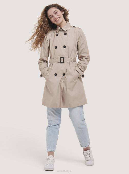 vrouwen Alcott beige zachte trenchcoat met riem kleding PT24502
