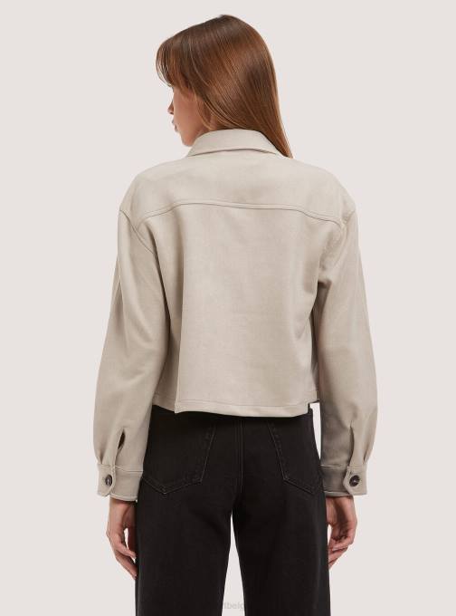 vrouwen Alcott bg3 beige licht Suède cropped overhemdjack kleding PT24211