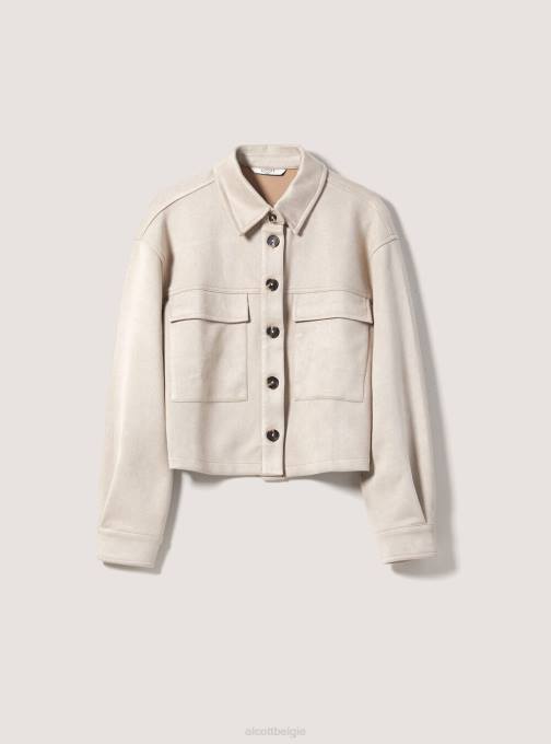 vrouwen Alcott bg3 beige licht Suède cropped overhemdjack kleding PT24211