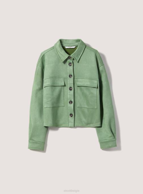 vrouwen Alcott bg3 beige licht Suède cropped overhemdjack kleding PT24289