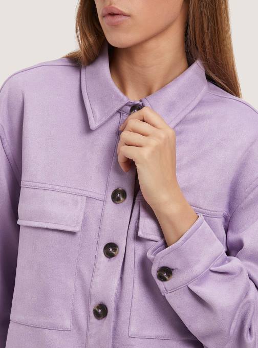 vrouwen Alcott bg3 beige licht Suède cropped overhemdjack kleding PT24317