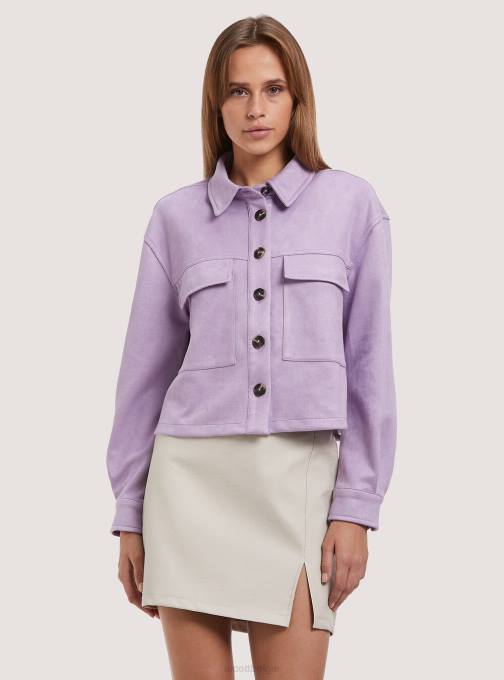 vrouwen Alcott bg3 beige licht Suède cropped overhemdjack kleding PT24317