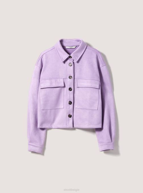 vrouwen Alcott bg3 beige licht Suède cropped overhemdjack kleding PT24317