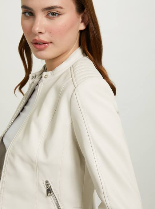 vrouwen Alcott bk1 zwart Bikerjack met leereffect kleding PT24102