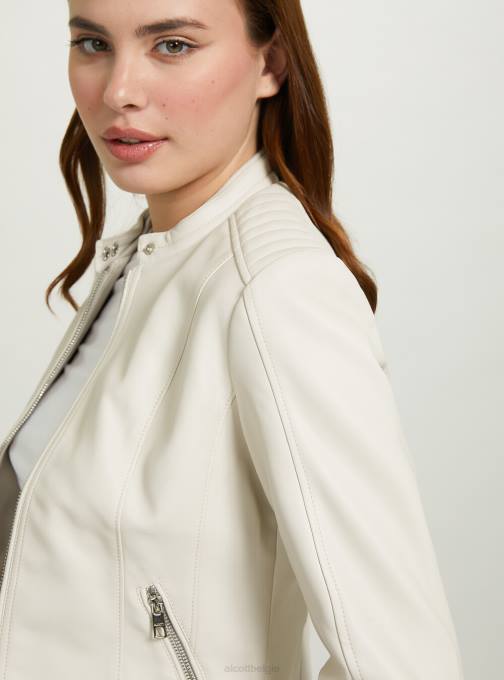 vrouwen Alcott bk1 zwart Bikerjack met leereffect kleding PT24102