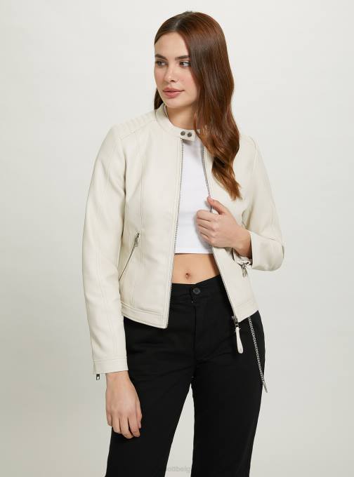 vrouwen Alcott bk1 zwart Bikerjack met leereffect kleding PT24102