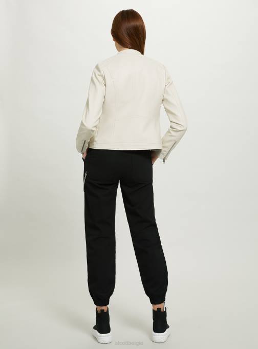 vrouwen Alcott bk1 zwart Bikerjack met leereffect kleding PT24102