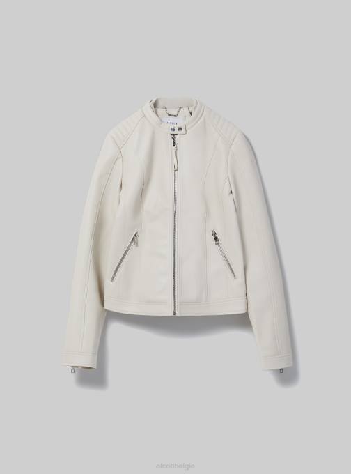 vrouwen Alcott bk1 zwart Bikerjack met leereffect kleding PT24102