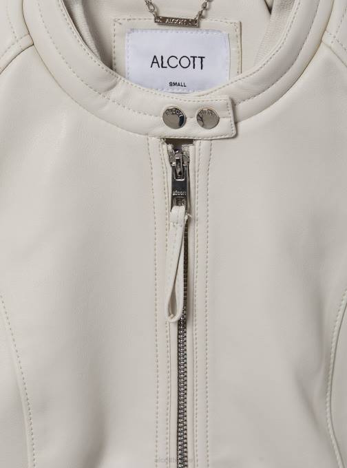 vrouwen Alcott bk1 zwart Bikerjack met leereffect kleding PT24102