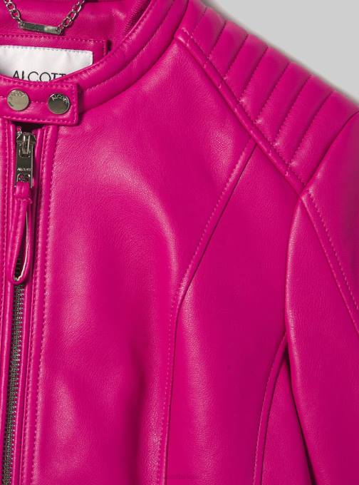 vrouwen Alcott bk1 zwart Bikerjack met leereffect kleding PT24150