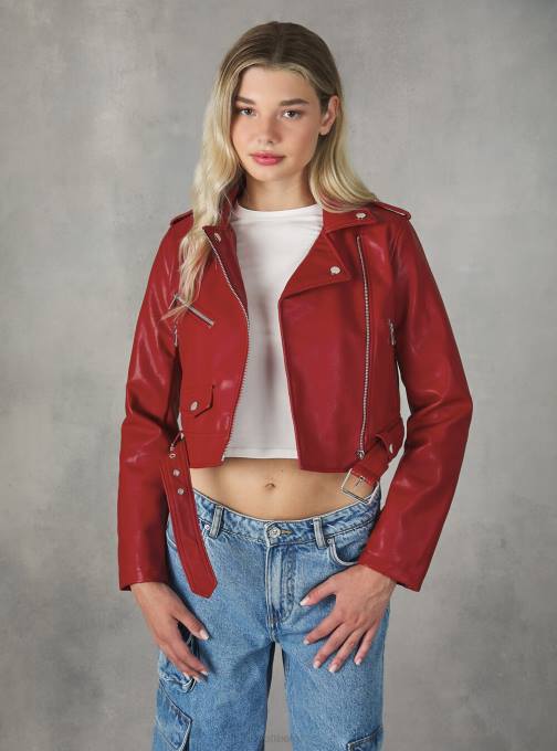 vrouwen Alcott bk1 zwart Bikerjack met leereffect kleding PT24241