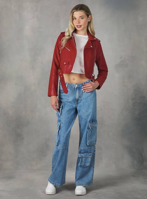 vrouwen Alcott bk1 zwart Bikerjack met leereffect kleding PT24241