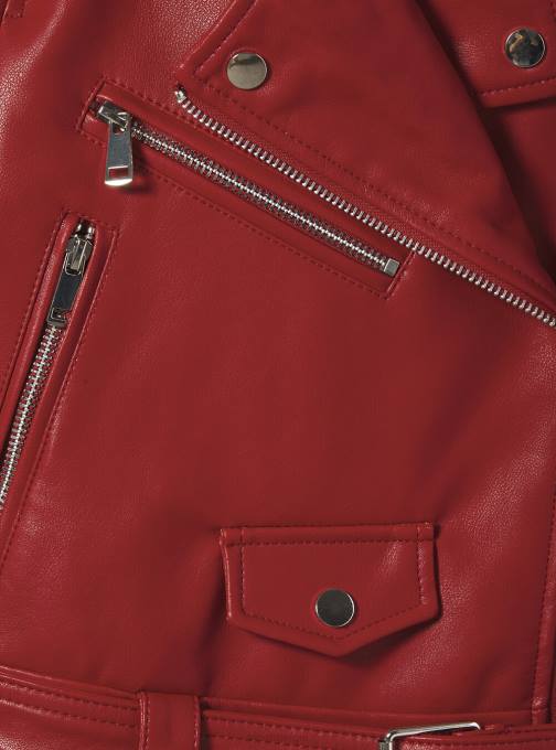 vrouwen Alcott bk1 zwart Bikerjack met leereffect kleding PT24241