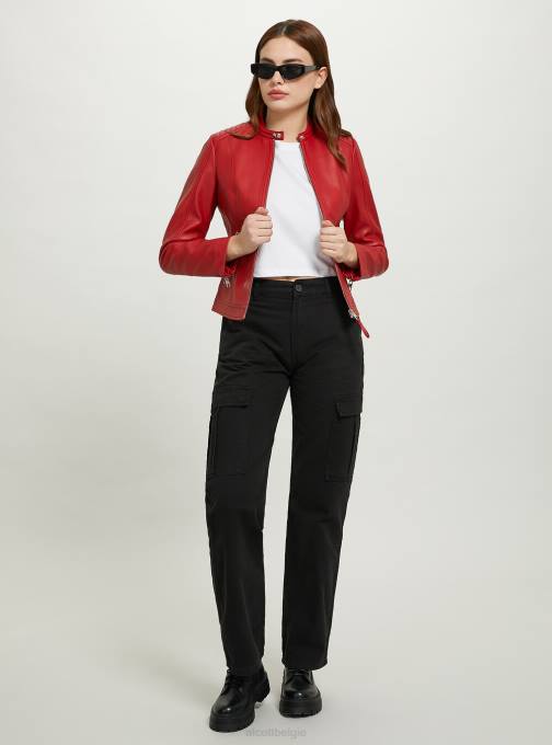 vrouwen Alcott bk1 zwart Bikerjack met leereffect kleding PT2437