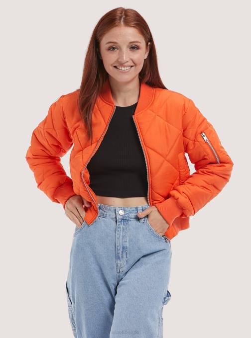 vrouwen Alcott br2 bruin medium cropped bomberjack met gerecyclede vulling kleding PT24221