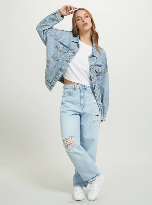 vrouwen Alcott d006 azuurblauw spijkerjasje met elastische taille kleding PT24490