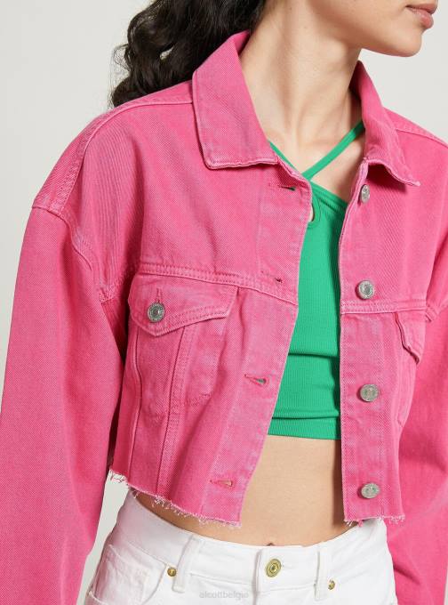 vrouwen Alcott fx2 fuxia medium giubbotto bijgesneden in denim colorato kleding PT245