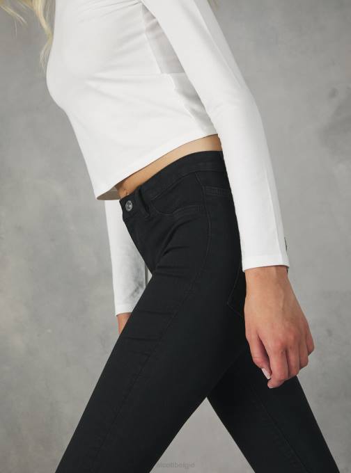vrouwen Alcott d000 zwart superskinny jeans met hoge taille van stretchdenim kleding PT24266