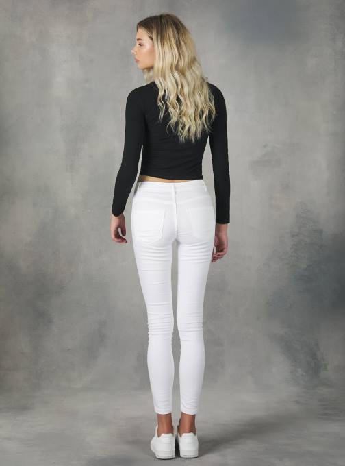 vrouwen Alcott d000 zwart superskinny jeans met hoge taille van stretchdenim kleding PT24267