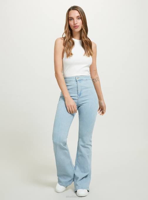 vrouwen Alcott d002 midden donkerblauw jegging flare hoge taille kleding PT24338