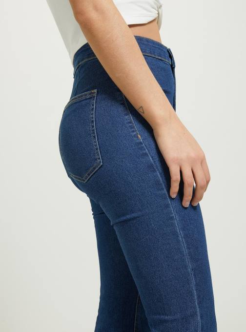 vrouwen Alcott d002 midden donkerblauw jegging flare hoge taille kleding PT24487