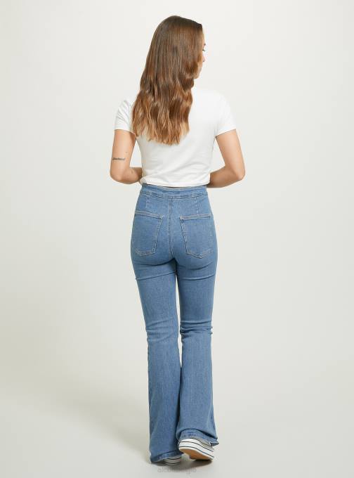 vrouwen Alcott d002 midden donkerblauw jegging flare hoge taille kleding PT2489