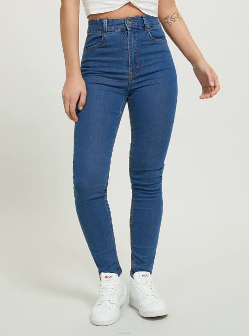 vrouwen Alcott d002 midden donkerblauw skinny-fit jeans met hoge taille kleding PT24363