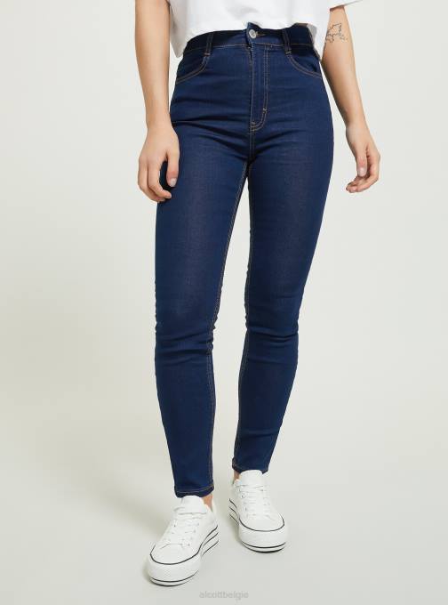 vrouwen Alcott d002 midden donkerblauw skinny-fit jeans met hoge taille kleding PT24432