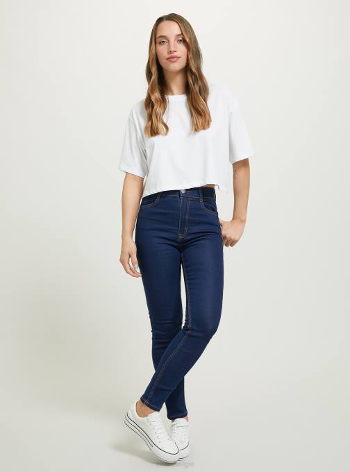 vrouwen Alcott d002 midden donkerblauw skinny-fit jeans met hoge taille kleding PT24432