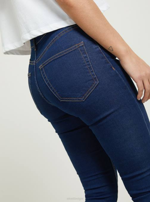 vrouwen Alcott d002 midden donkerblauw skinny-fit jeans met hoge taille kleding PT24432