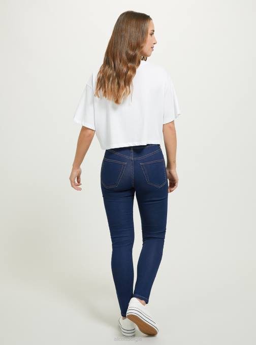 vrouwen Alcott d002 midden donkerblauw skinny-fit jeans met hoge taille kleding PT24432