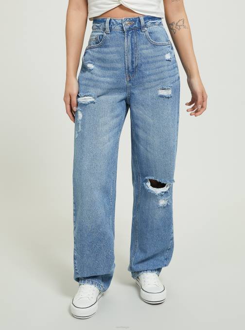 vrouwen Alcott d003 middenblauw baggy-fit jeans kleding PT24448