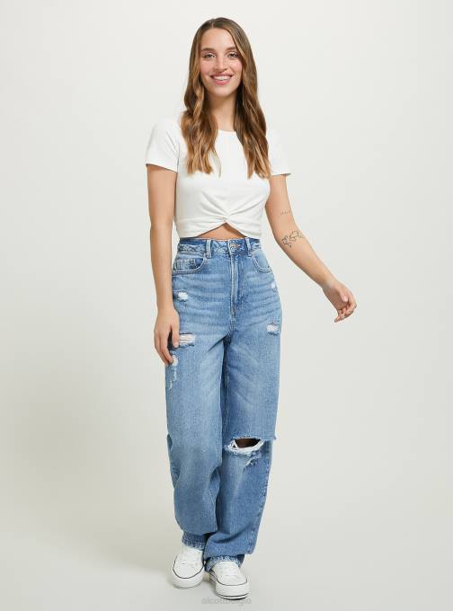 vrouwen Alcott d003 middenblauw baggy-fit jeans kleding PT24448