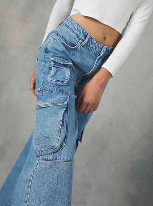 vrouwen Alcott d006 azuurblauw Multi-cargo comfort-fit jeans kleding PT24115