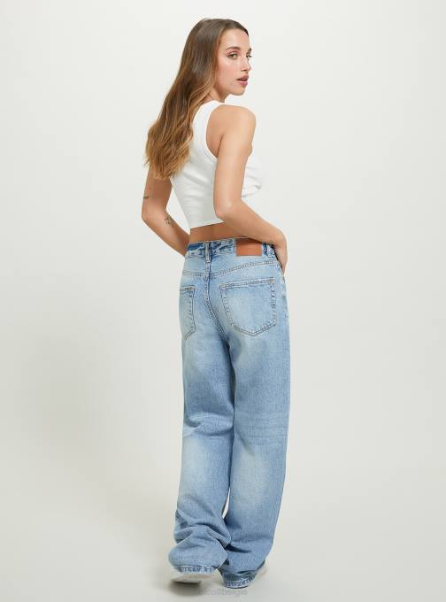 vrouwen Alcott d006 azuurblauw losvallende jeans kleding PT2442