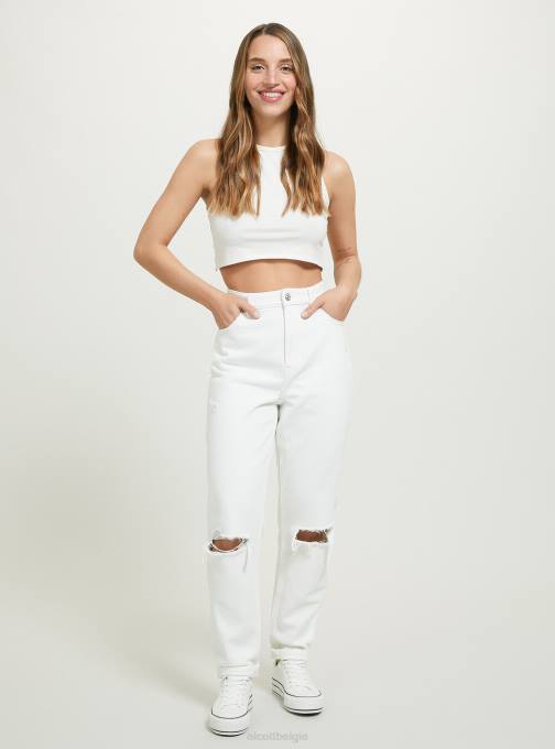 vrouwen Alcott d099 wit mom fit jeans met scheuren kleding PT2451