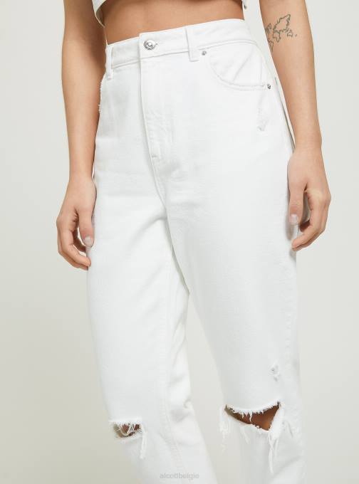 vrouwen Alcott d099 wit mom fit jeans met scheuren kleding PT2451