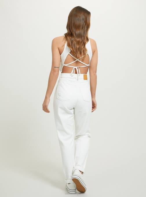 vrouwen Alcott d099 wit mom fit jeans met scheuren kleding PT2451