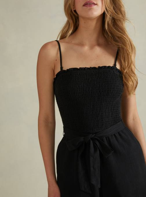 vrouwen Alcott c0578 beige korte jumpsuit van linnenmix kleding PT24166