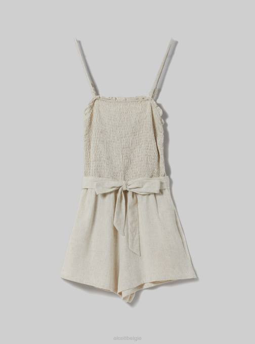 vrouwen Alcott c0578 beige korte jumpsuit van linnenmix kleding PT24402