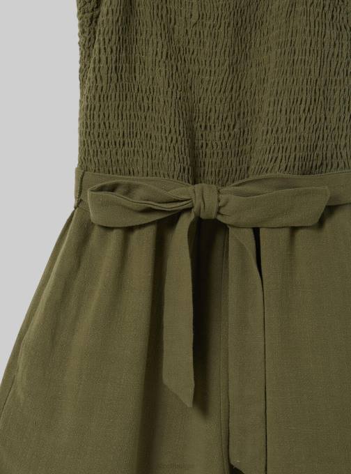 vrouwen Alcott c0578 beige korte jumpsuit van linnenmix kleding PT24429