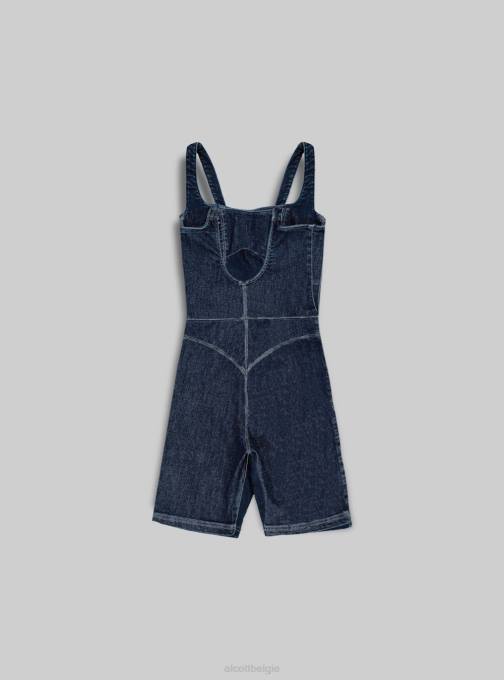 vrouwen Alcott d001 diepblauw kort denim trainingspak voor wielrenners kleding PT24285