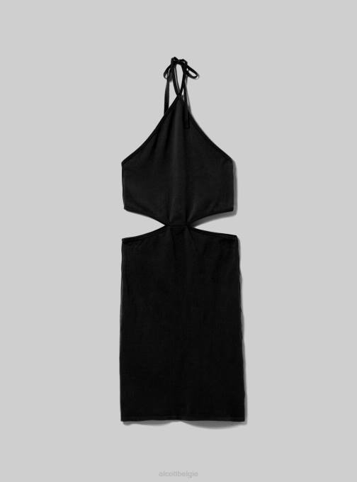 vrouwen Alcott bk1 zwart uitgesneden jurk met halterhalslijn kleding PT24197