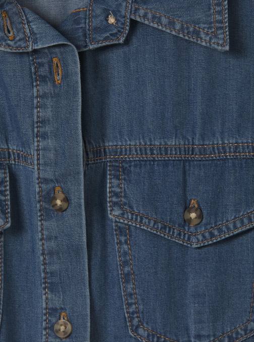 vrouwen Alcott d003 middenblauw vestito chemiseur van denim kleding PT24110