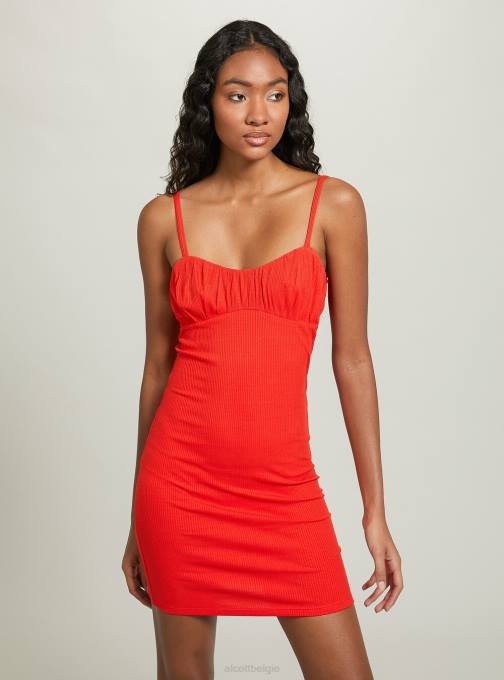 vrouwen Alcott wh1 gebroken wit geribbelde mini-jurk kleding PT24167