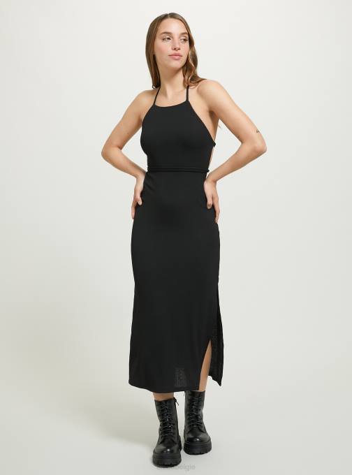 vrouwen Alcott zwart vestito vetersluiting met scollo sul rug kleding PT2463