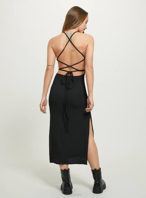 vrouwen Alcott zwart vestito vetersluiting met scollo sul rug kleding PT2463