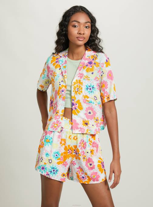 vrouwen Alcott bk1 zwart cropped overhemd met print kleding PT241