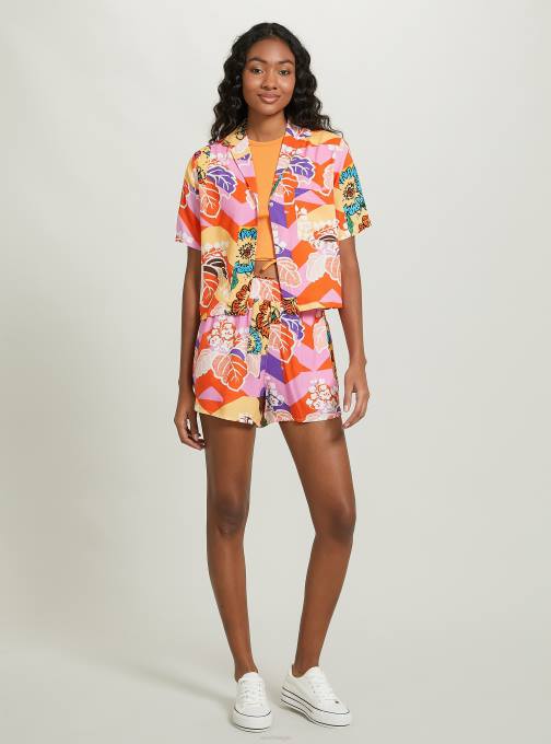 vrouwen Alcott bk1 zwart cropped overhemd met print kleding PT2413